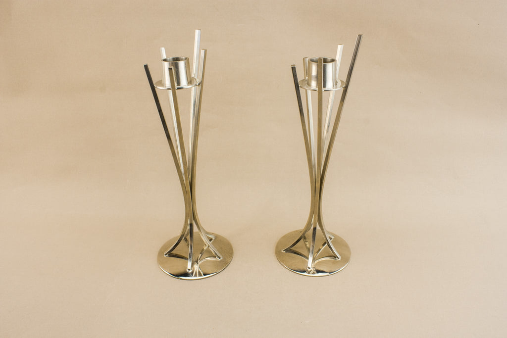 2 Modernist candlesticks