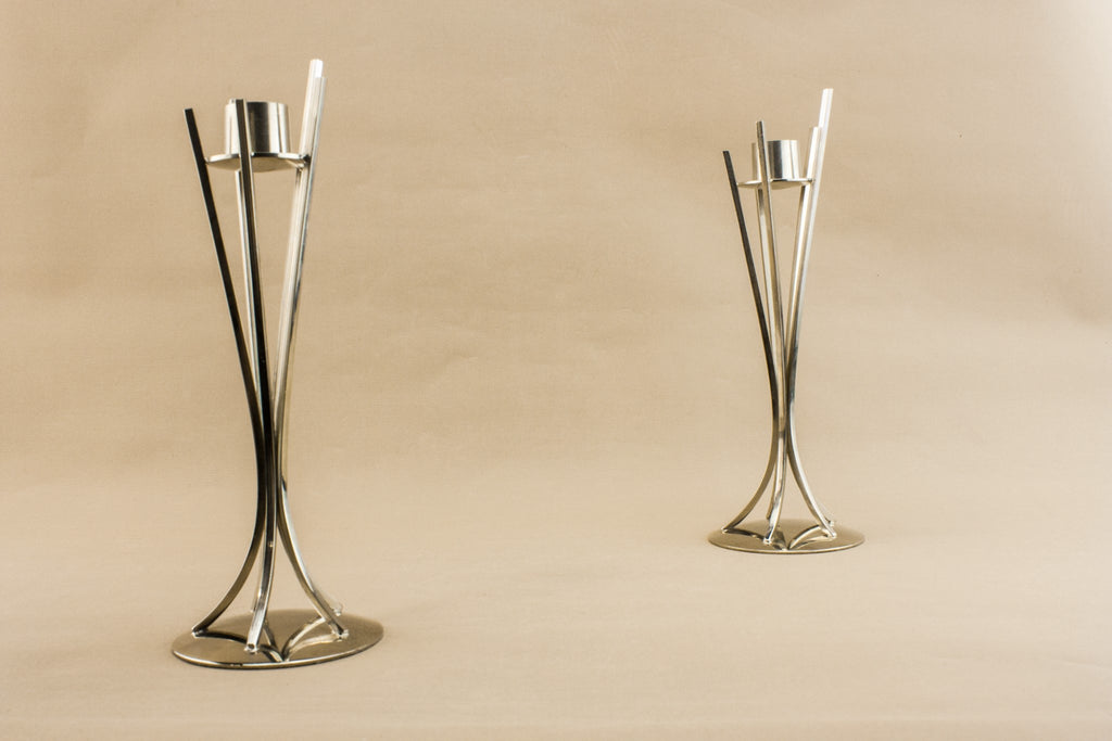 2 Modernist candlesticks