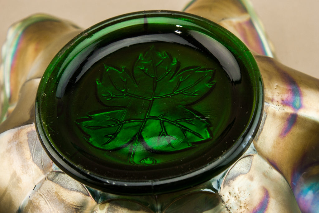 Carnival glass grapes bowl