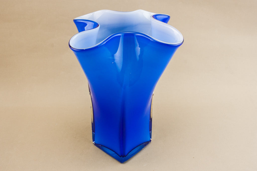 Blue square vase