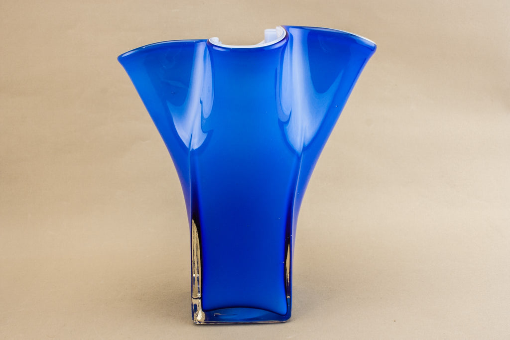 Blue square vase