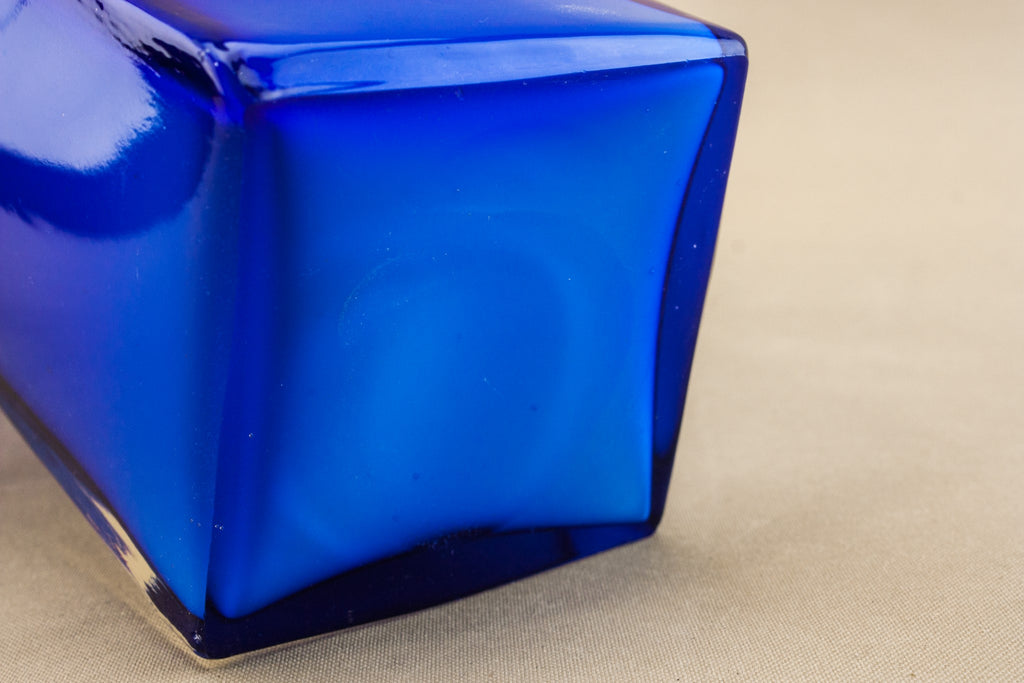 Blue square vase