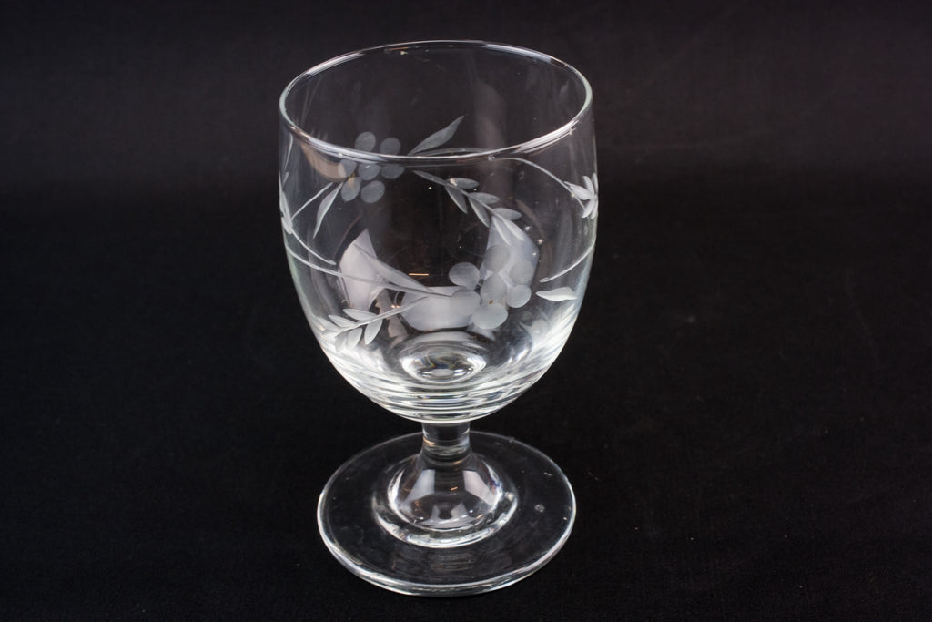 6 blown glass wine glasses