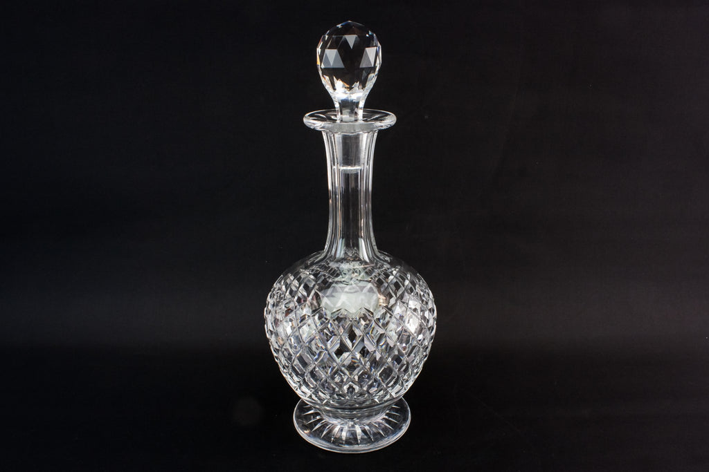 Globular cut glass decanter
