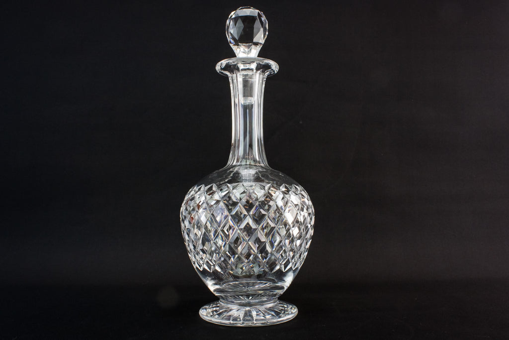 Globular cut glass decanter