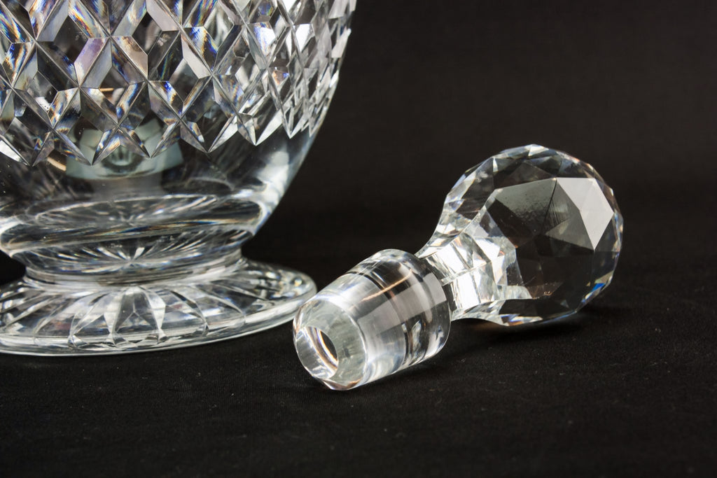 Globular cut glass decanter