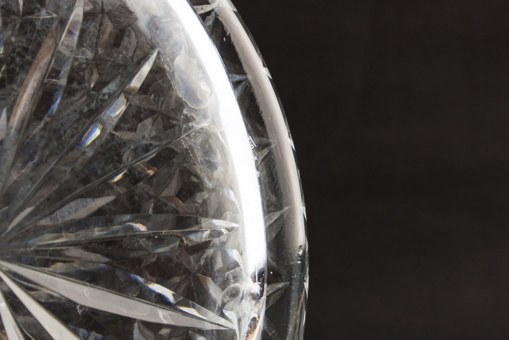 Wine cut glass ship decanter
