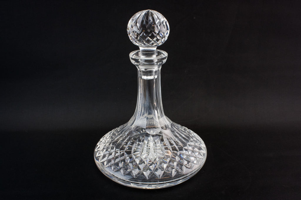 Wine cut glass ship decanter