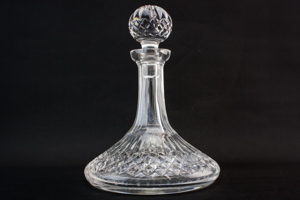 Wine cut glass ship decanter