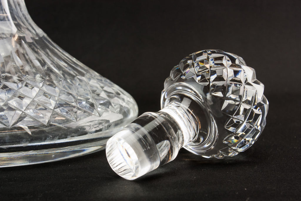 Wine cut glass ship decanter