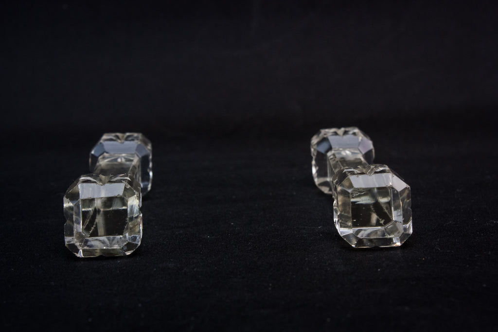 2 cut glass knife rests