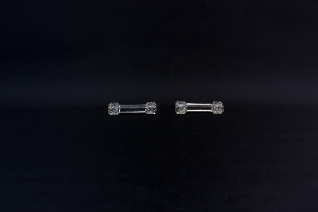 2 cut glass knife rests