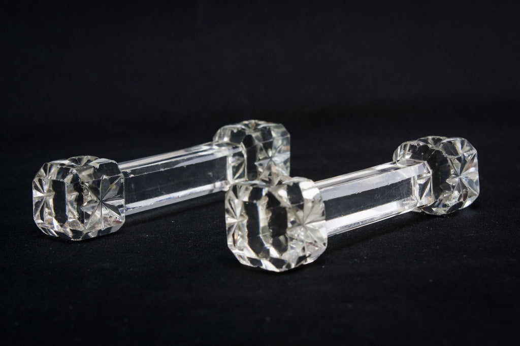 2 cut glass knife rests