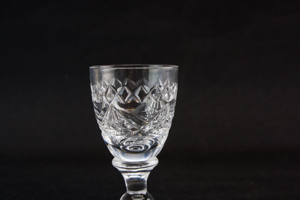 6 Tudor crystal shot glasses