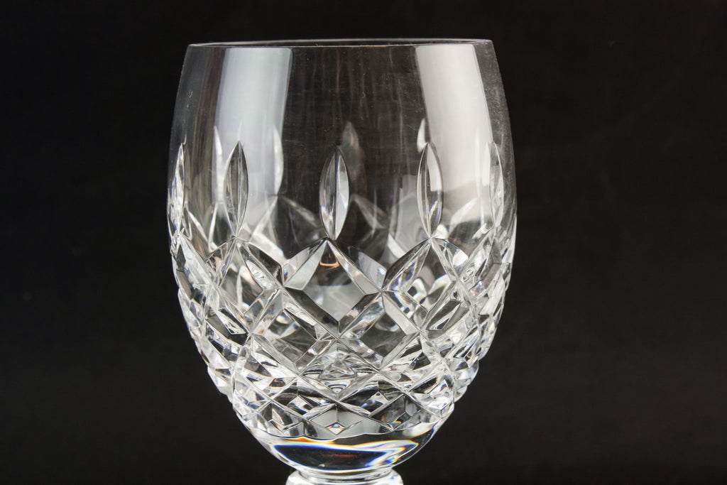 6 cut glass wine glasses