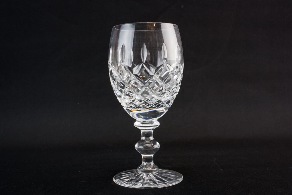 6 cut glass wine glasses