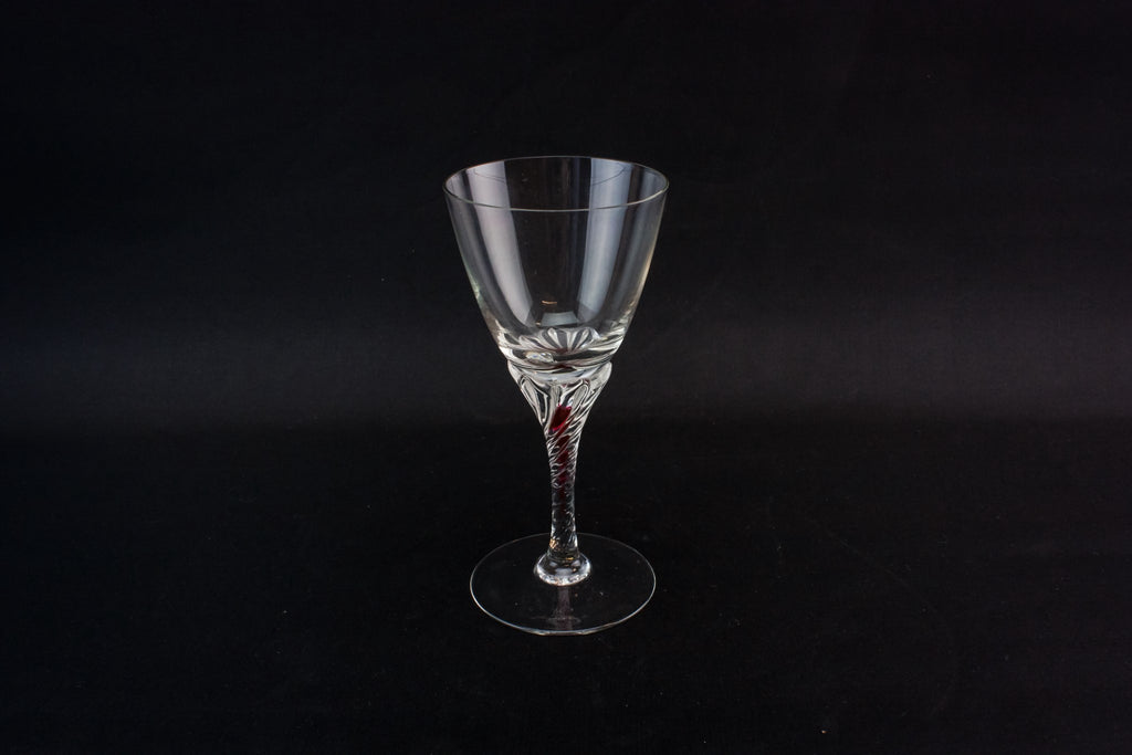 Twisted stem wine glass