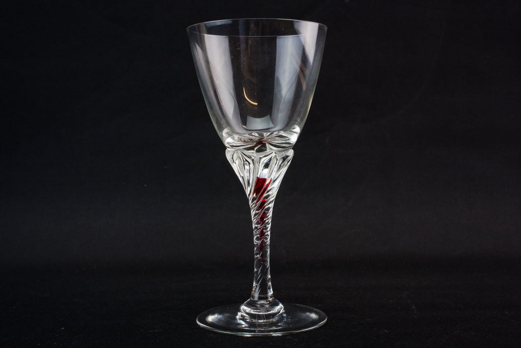 Twisted stem wine glass