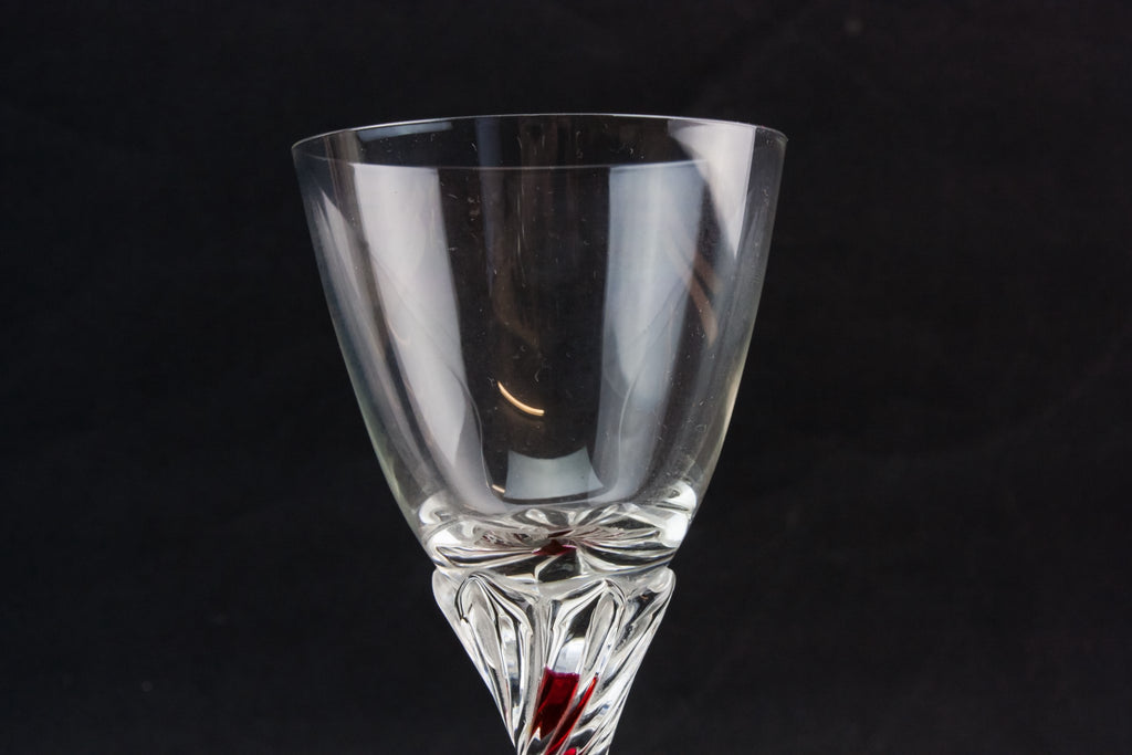 Twisted stem wine glass