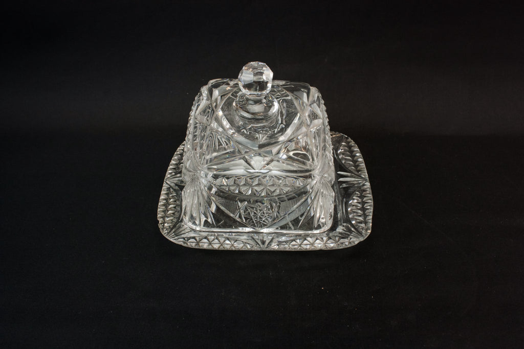 Cut glass cheese dish
