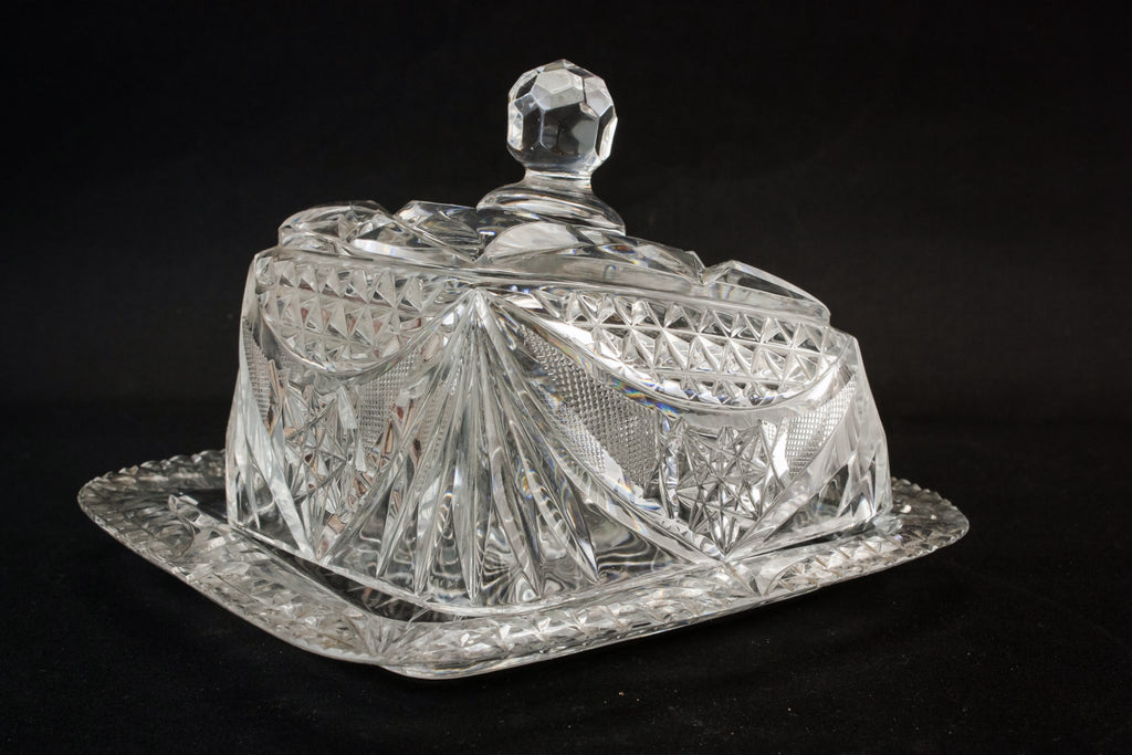Cut glass cheese dish
