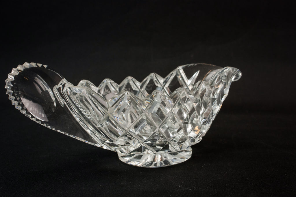 Art Deco glass gravy boat