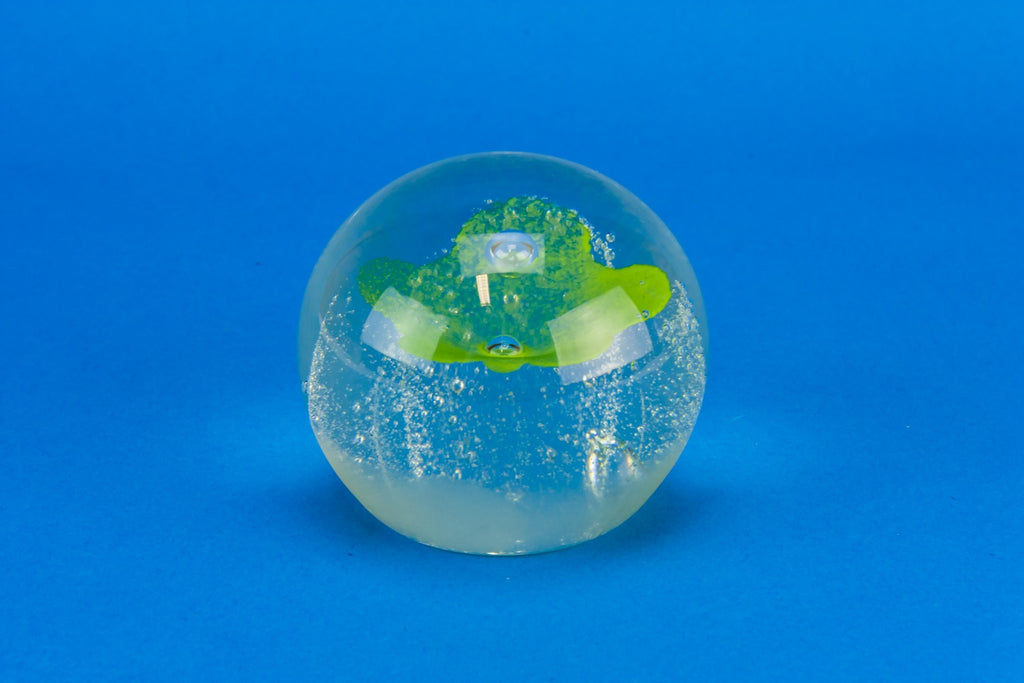 Round glass paperweight