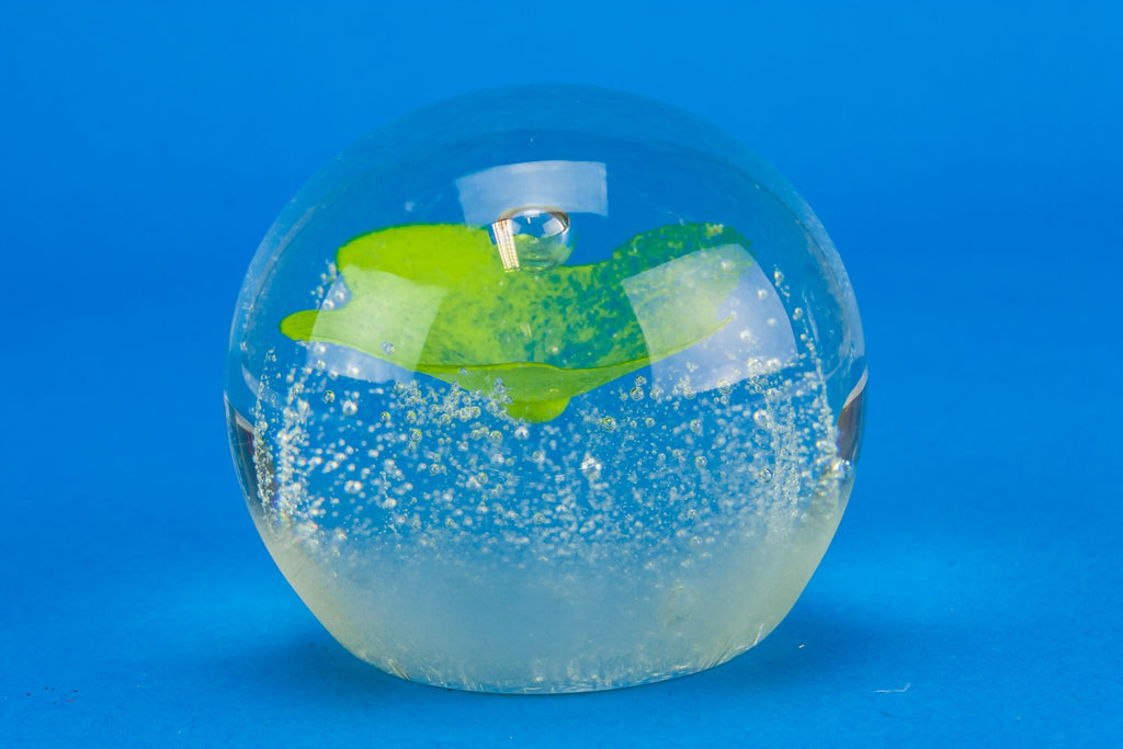 Round glass paperweight