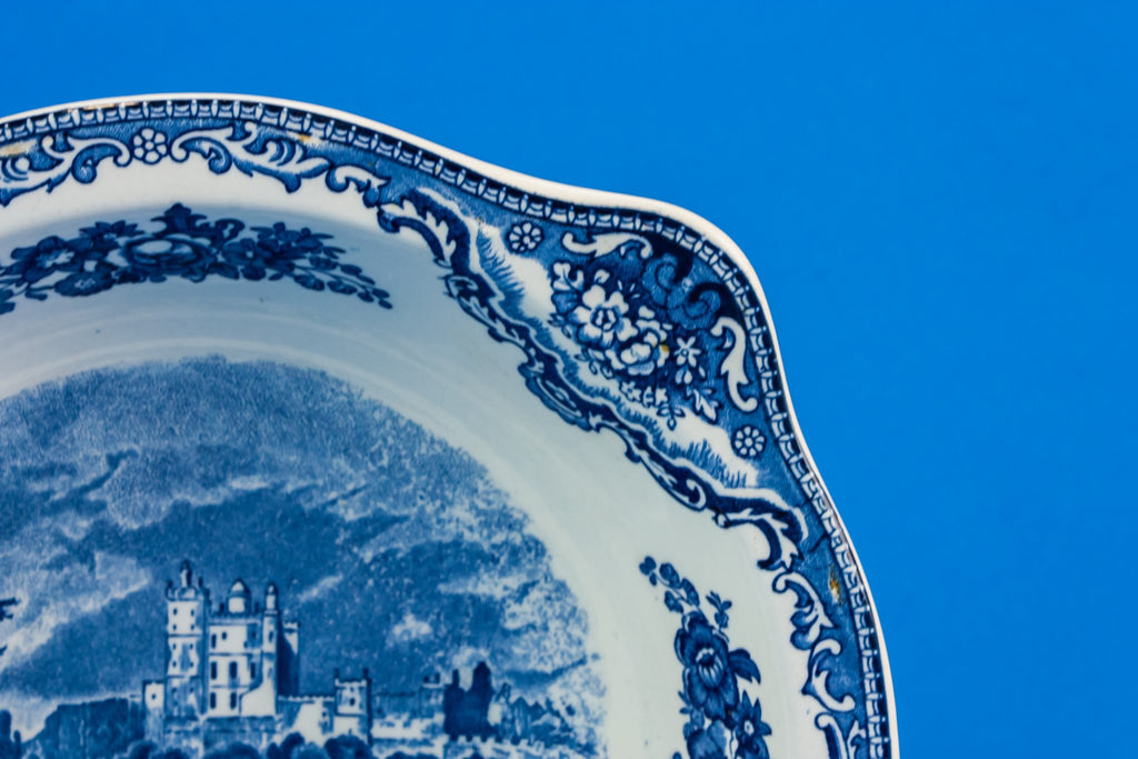 Blue and white serving bowl