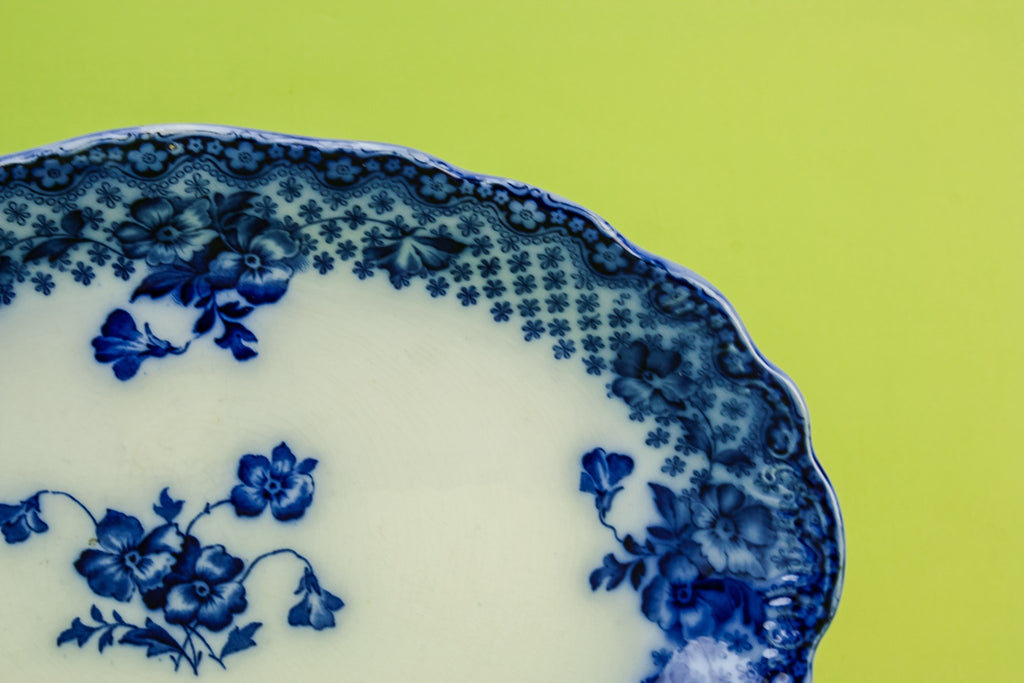 Flow blue pottery platter