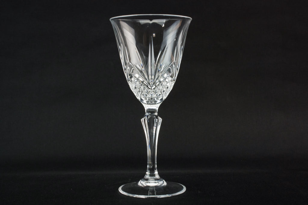 3 crystal wine glasses