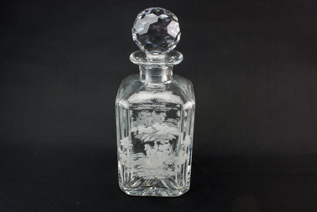 Moulded glass square decanter