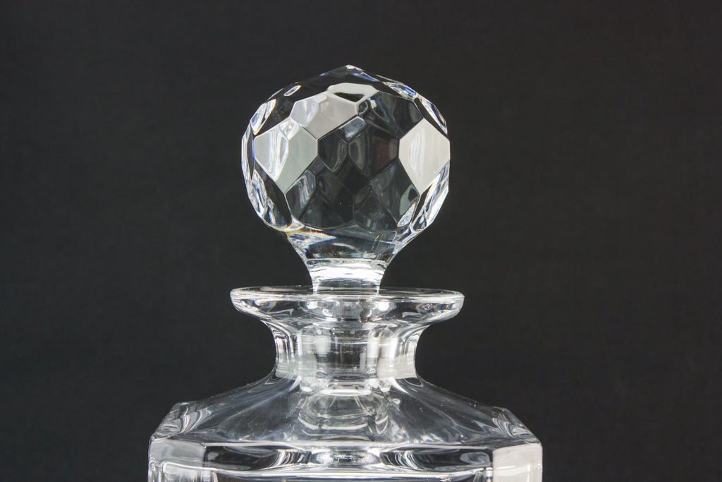 Cut glass octagonal decanter