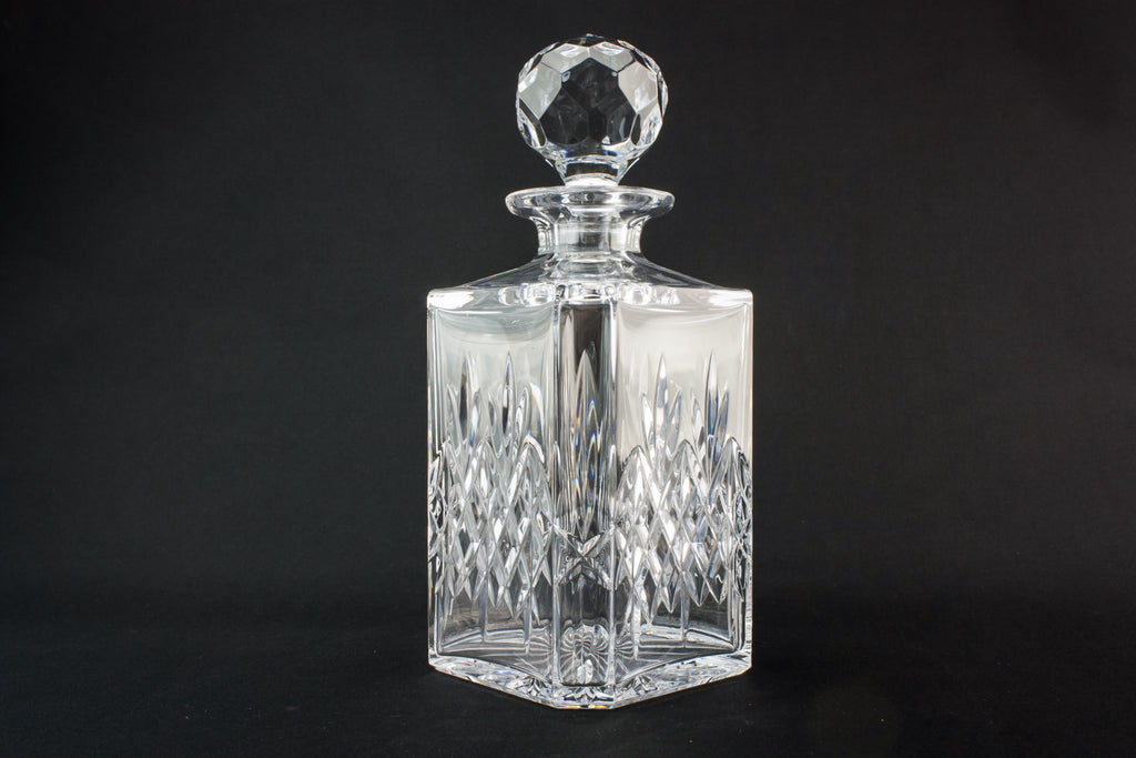 Cut glass octagonal decanter