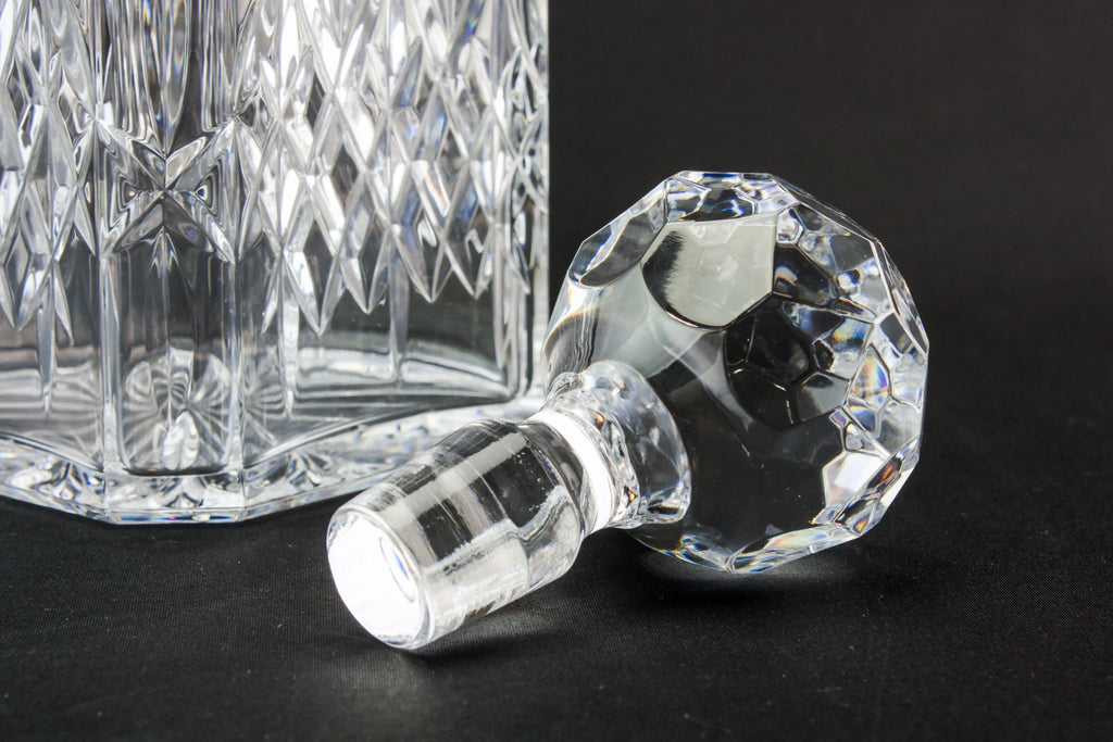 Cut glass octagonal decanter
