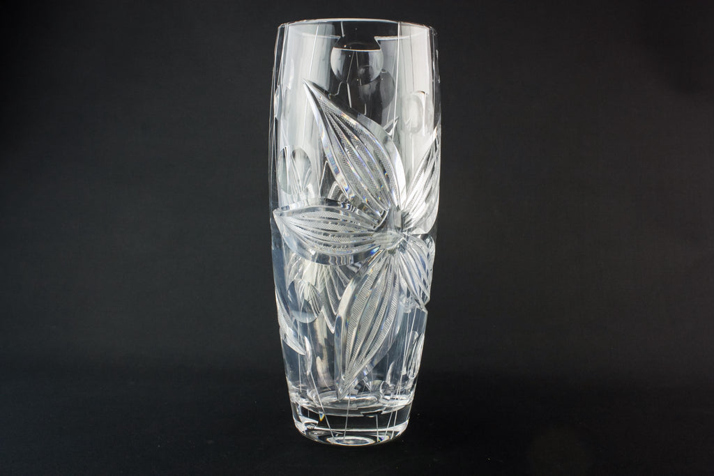 Tall glass vase