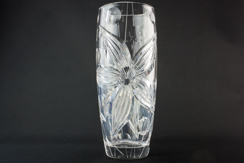Tall glass vase
