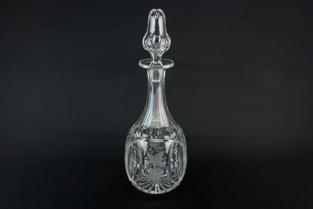 Ovoid cut glass decanter