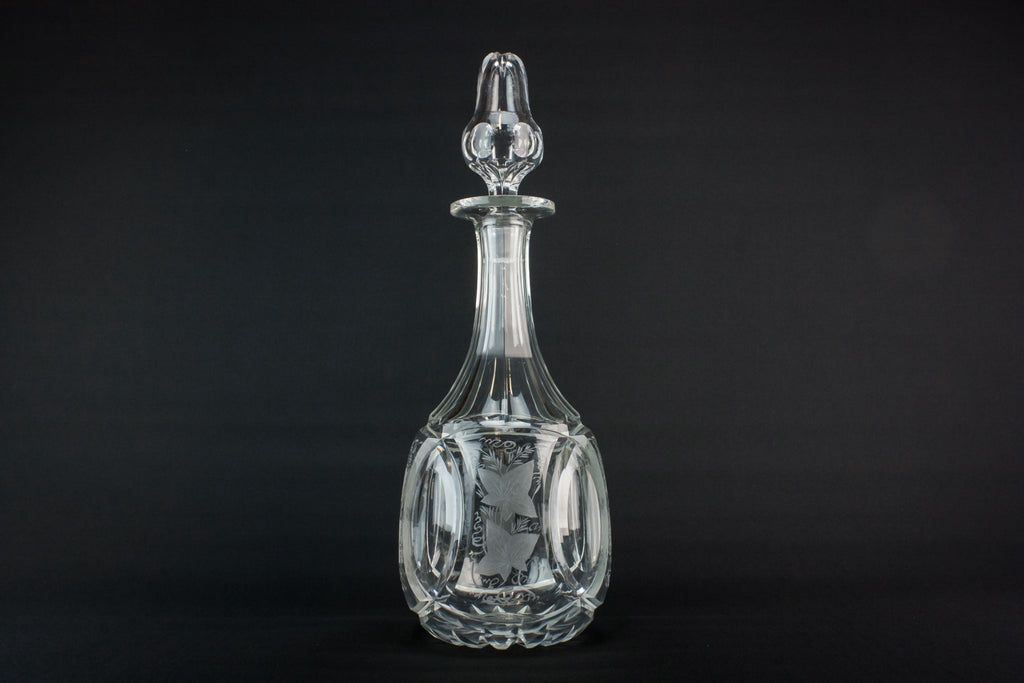 Ovoid cut glass decanter