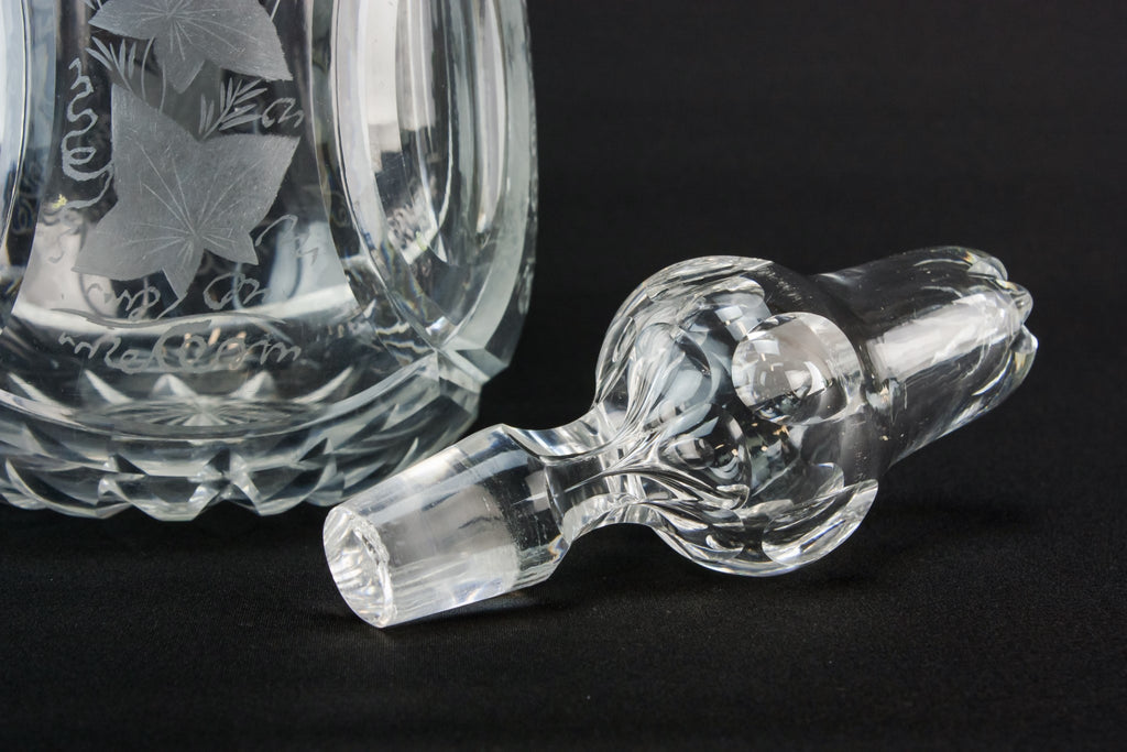 Ovoid cut glass decanter