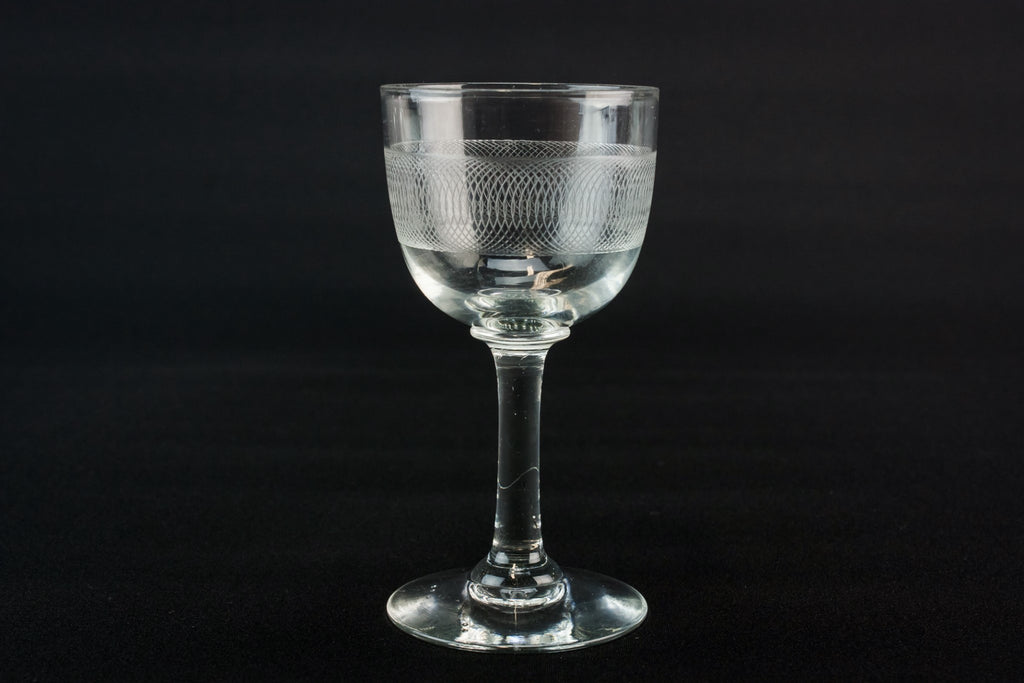 4 engraved port glasses