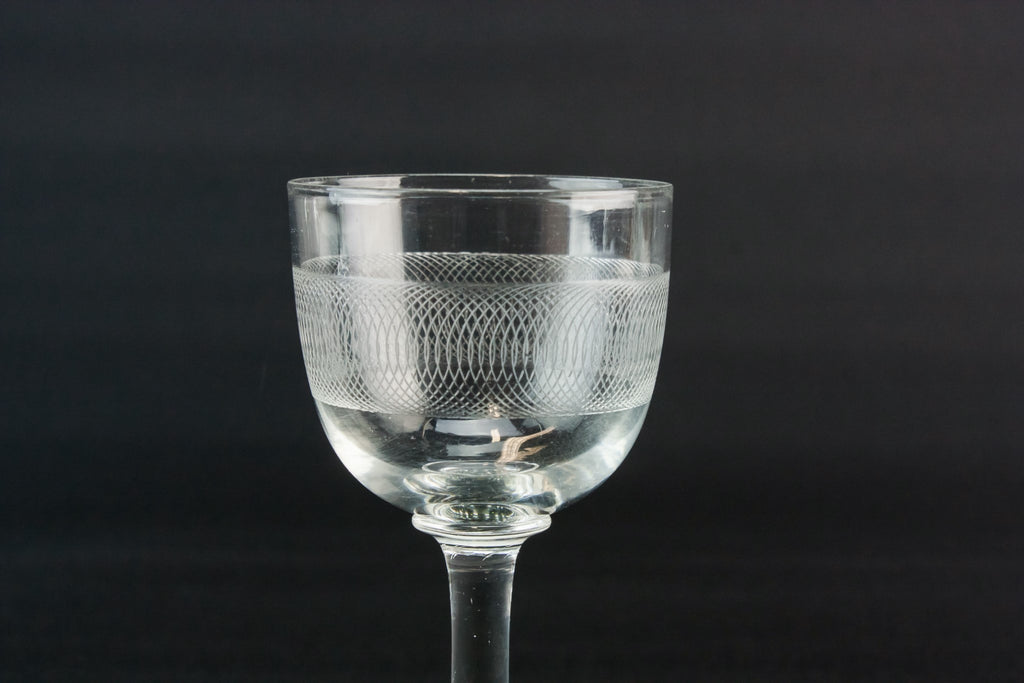 4 engraved port glasses