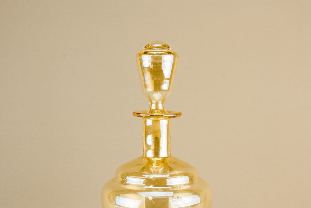 Blown gold glass decanter