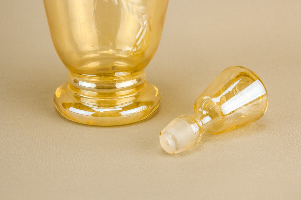 Blown gold glass decanter