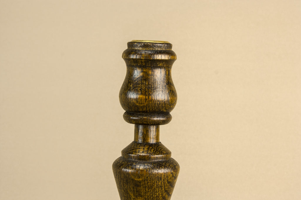 2 oak candlesticks