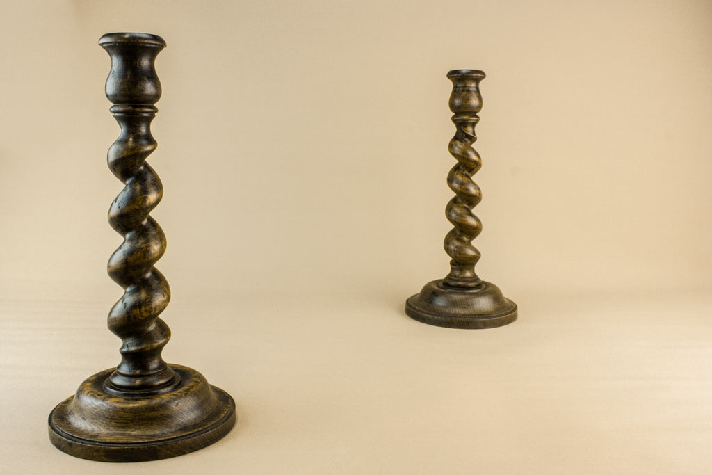 2 barley twist candlesticks