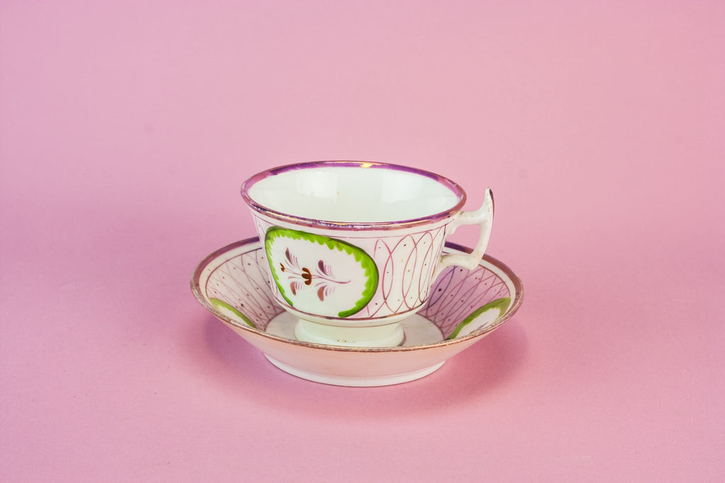 Pink bone china teacup