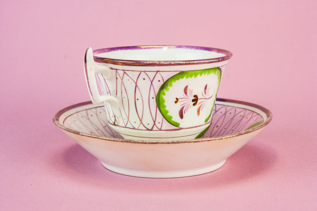 Pink bone china teacup