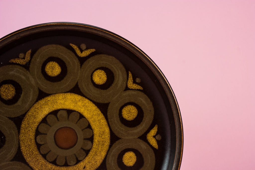3 retro pottery plates