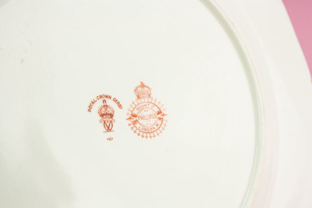 Crown Derby Dessert Plate, English 1903